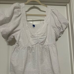 Old Navy White Textured Blouse